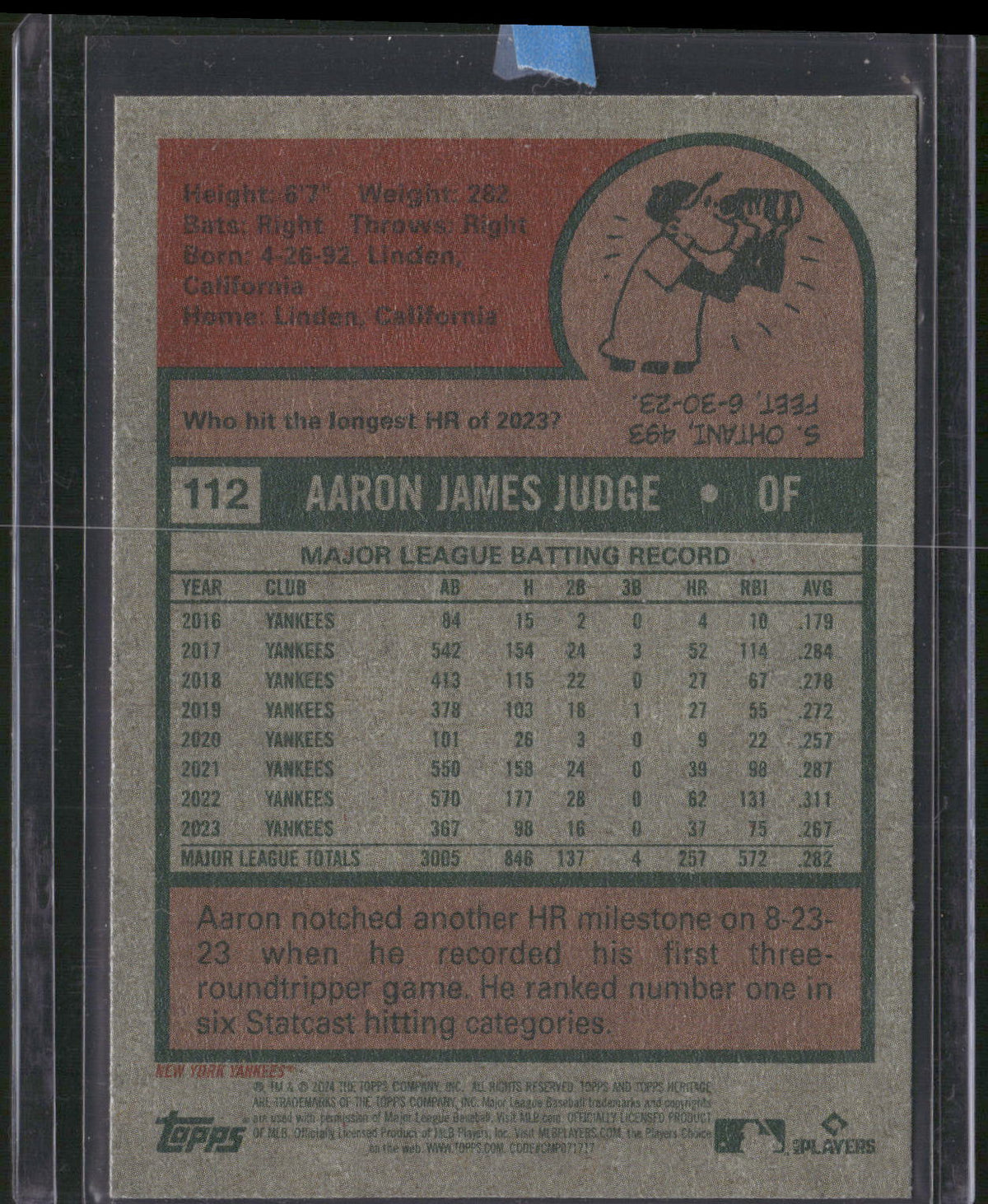 2024 Topps Heritage #112 Aaron Judge