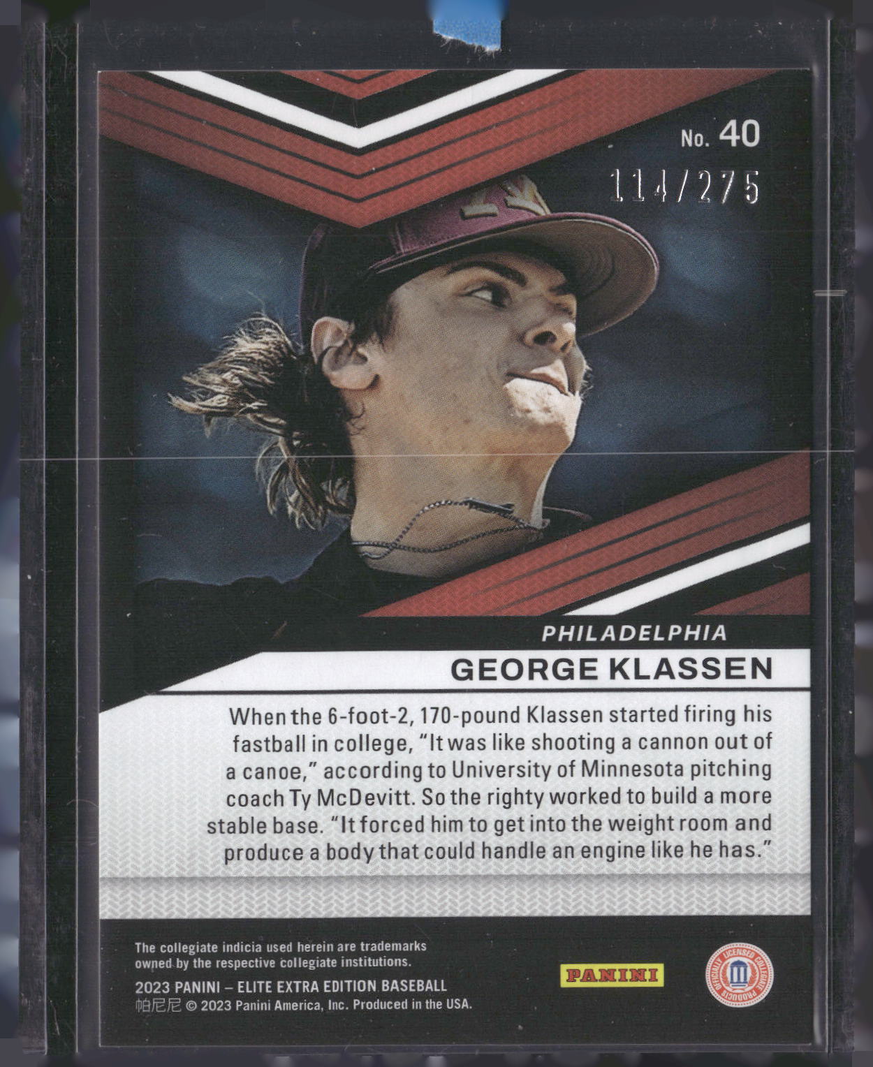 2023 Panini Elite Extra Edition #40 George Klassen Status Orange #/275