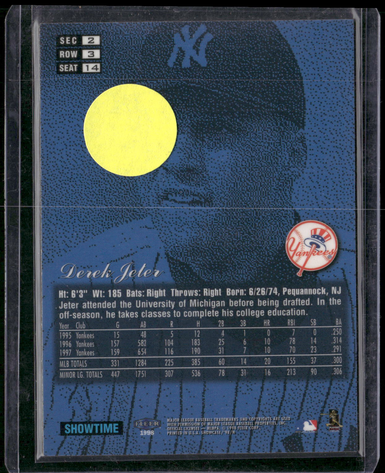 1998 Flair Showcase #14 Derek Jeter