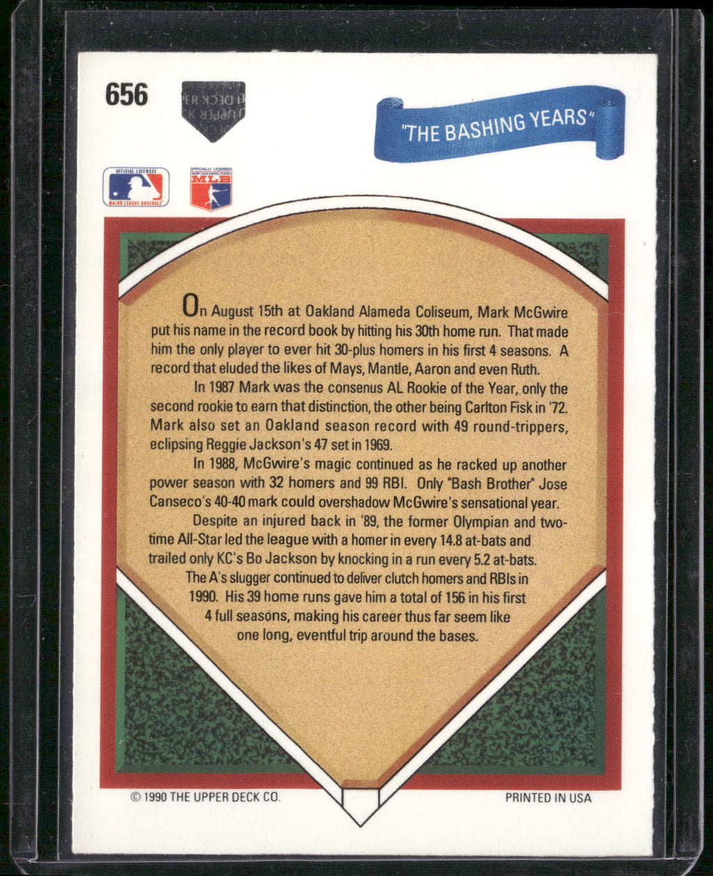 1991 Upper Deck #656 "The Bashing Years"