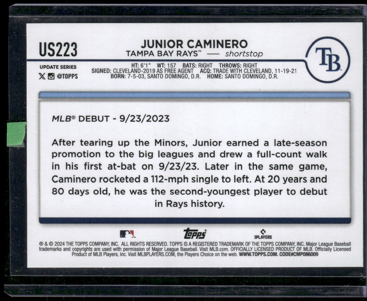 2024 Topps Update #US223 Junior Caminero