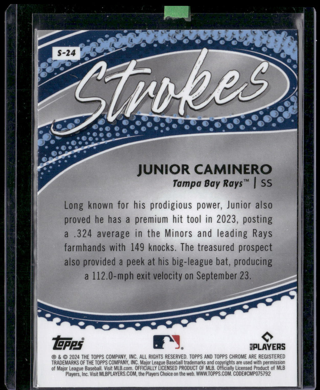 2024 Topps Chrome #S-24 Junior Caminero Strokes