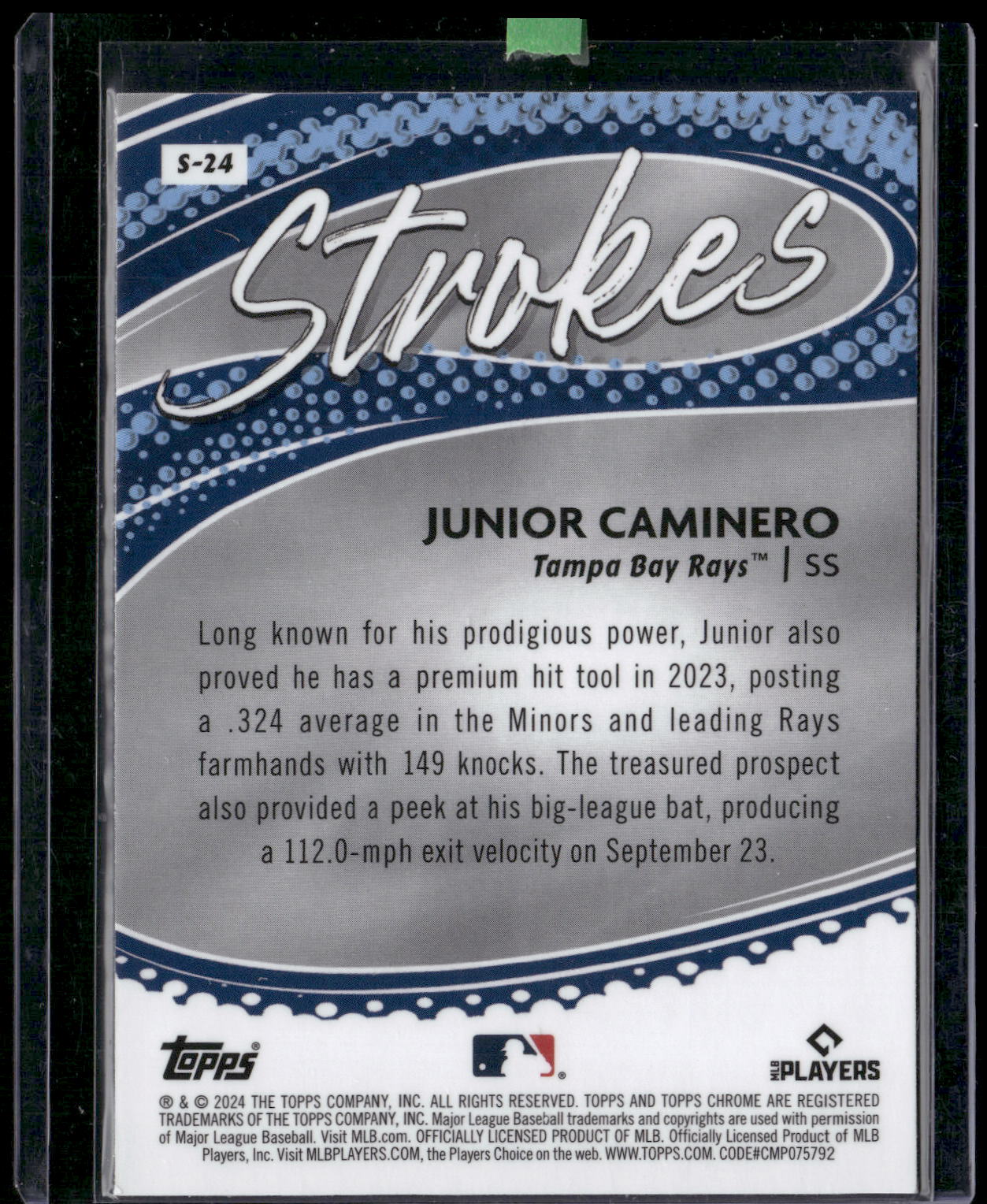 2024 Topps Chrome #S-24 Junior Caminero Strokes