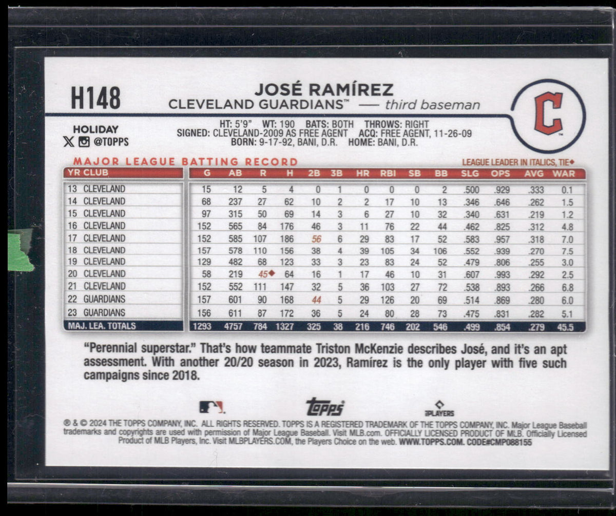 2024 Topps Holiday #H148b José Ramírez