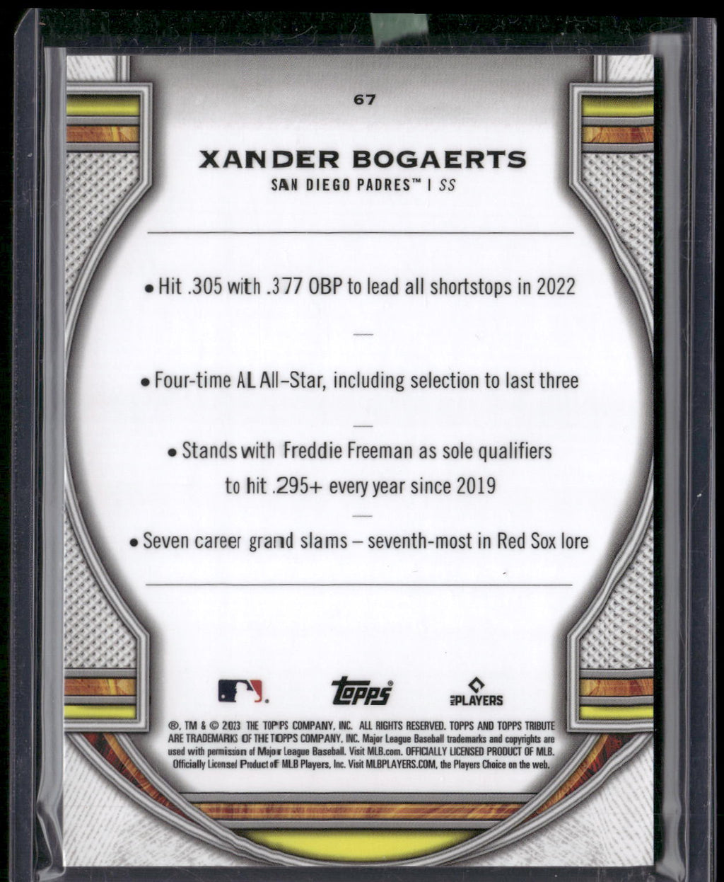 2023 Topps Tribute #67 Xander Bogaerts
