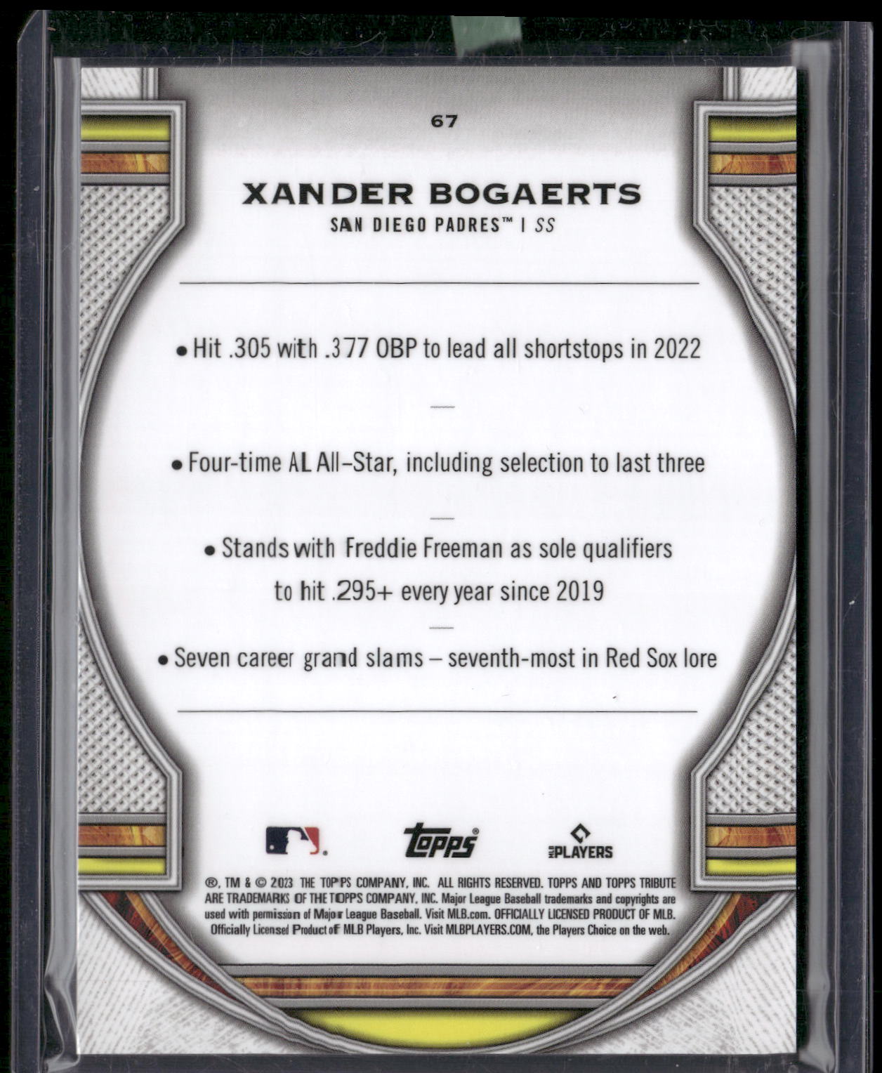 2023 Topps Tribute #67 Xander Bogaerts