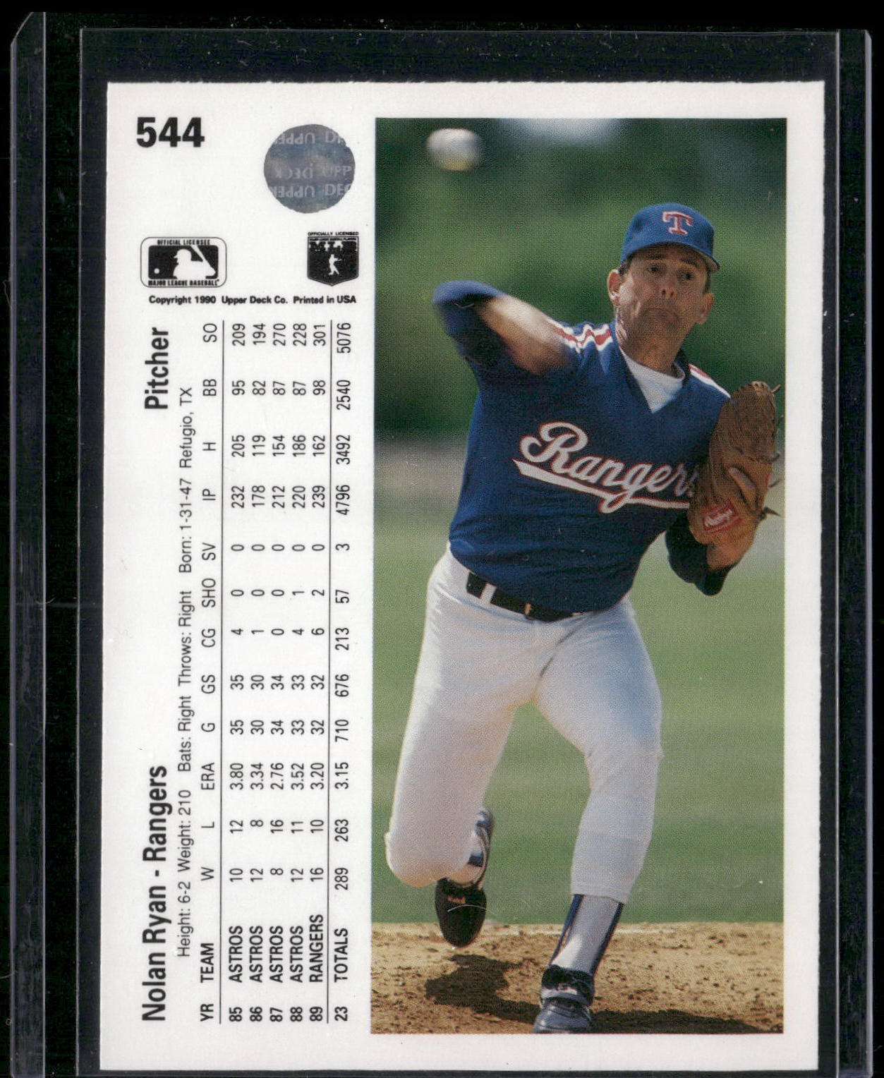 1990 Upper Deck #544 Nolan Ryan