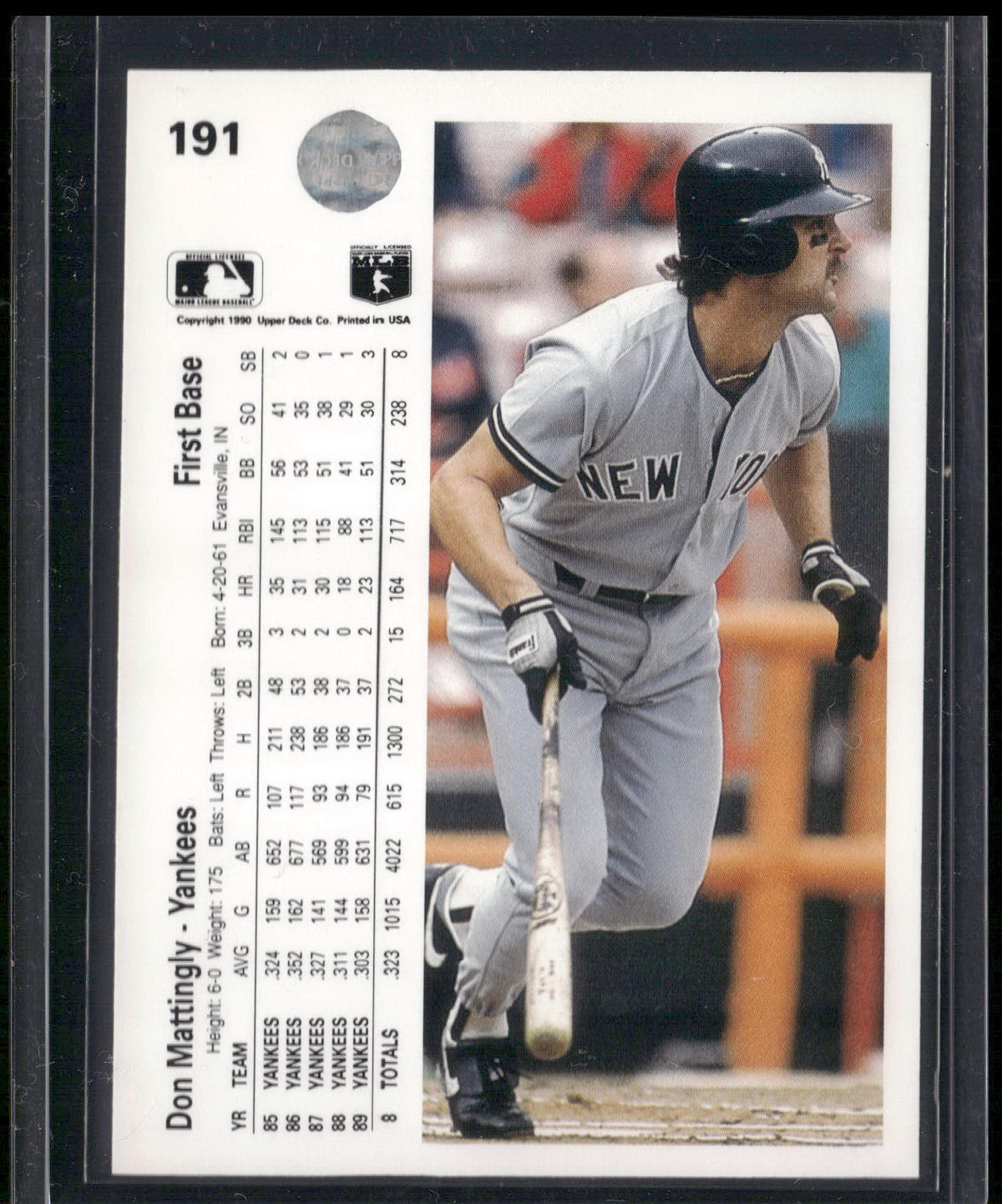 1990 Upper Deck #191b Don Mattingly