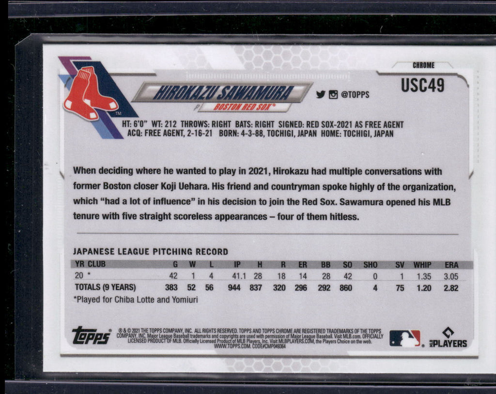 2021 Topps Chrome Update #USC49 Hirokazu Sawamura