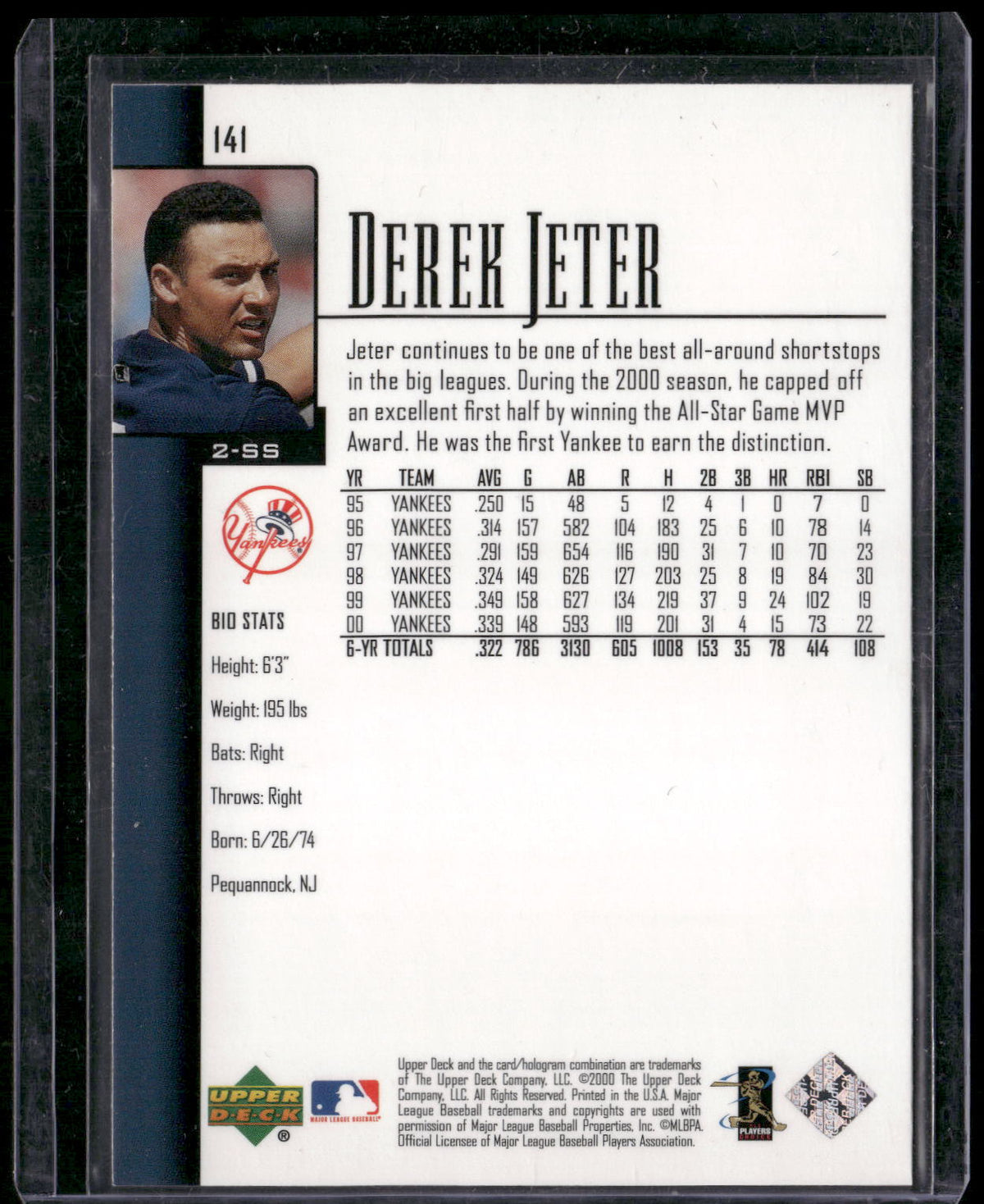 2001 Upper Deck #141 Derek Jeter