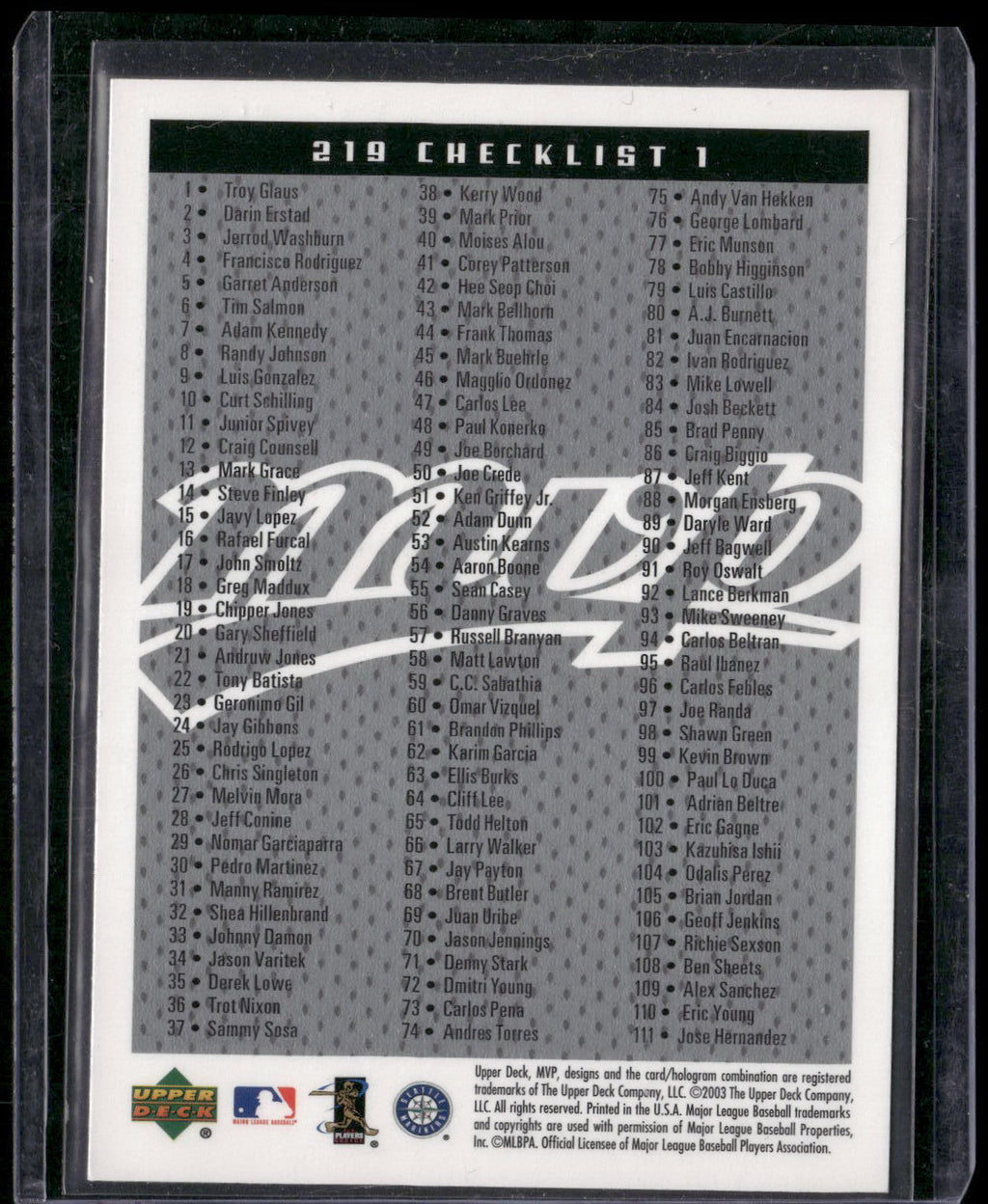 2003 Upper Deck MVP #219 Ichiro Suzuki