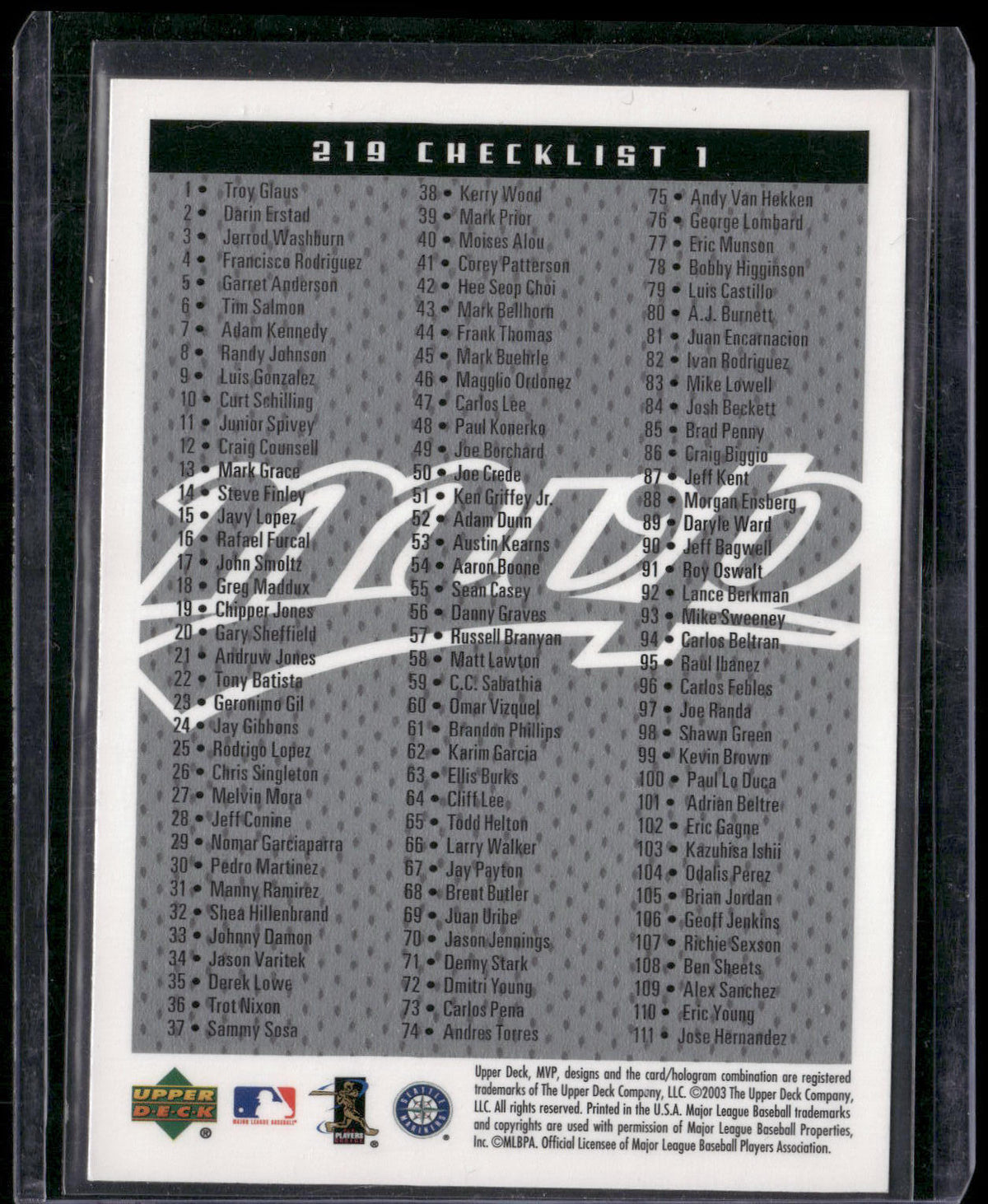 2003 Upper Deck MVP #219 Ichiro Suzuki