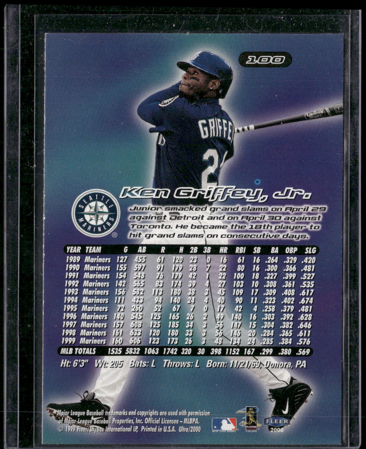 2000 Ultra #100 Ken Griffey, Jr.