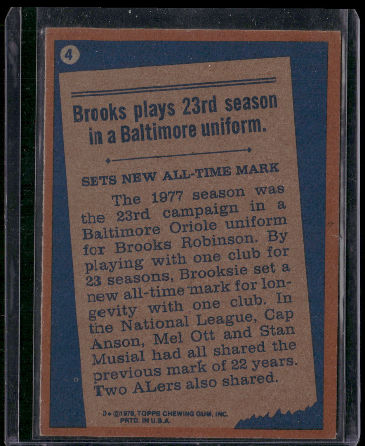 1978 Topps #4 Brooks Robinson