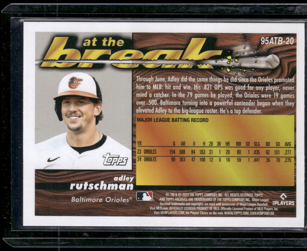 2024 Topps Archives #95ATB-20 Adley Rutschman 1995 Topps Traded & Rookies
