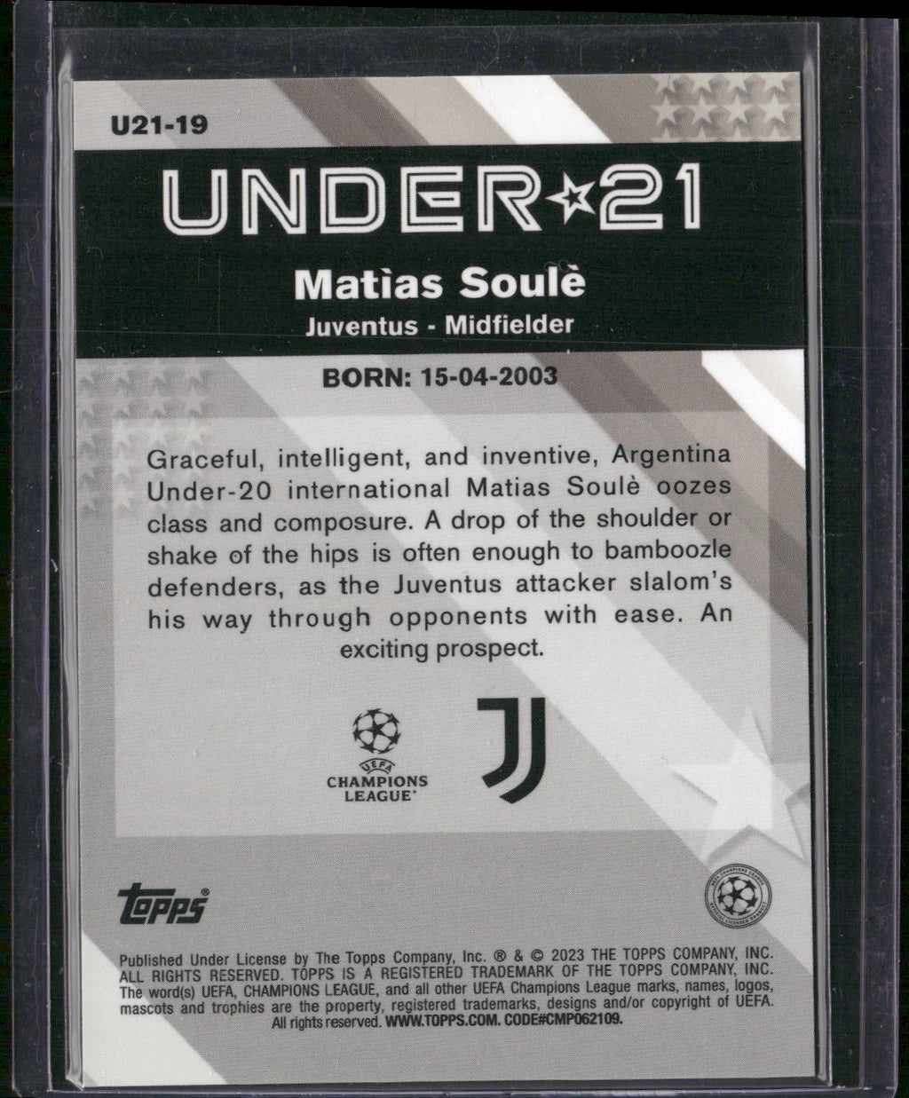 2022-23 Merlin UEFA Club Competitions #U21-19 Matías Soulé U21 Stars