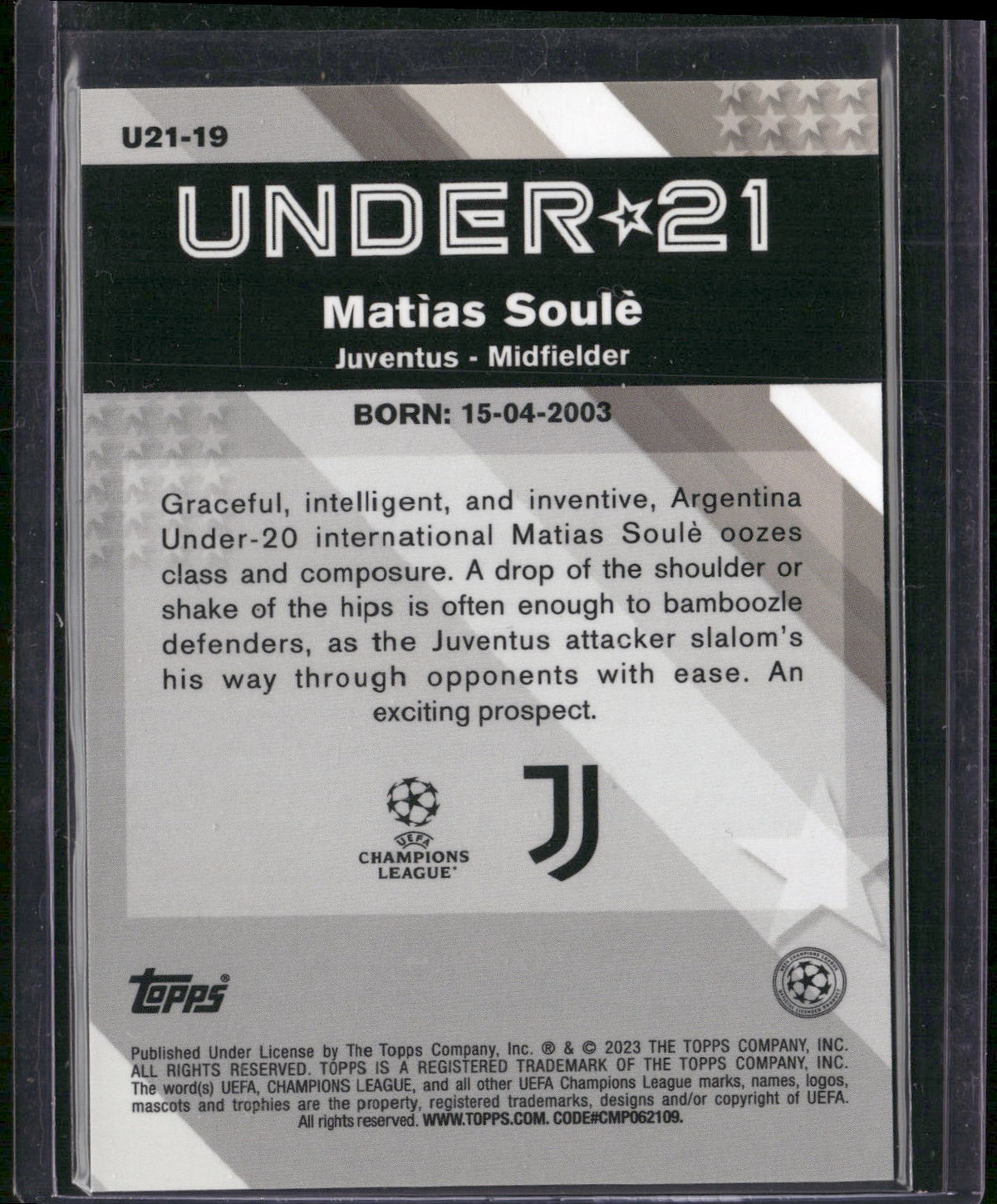 2022-23 Merlin UEFA Club Competitions #U21-19 Matías Soulé U21 Stars