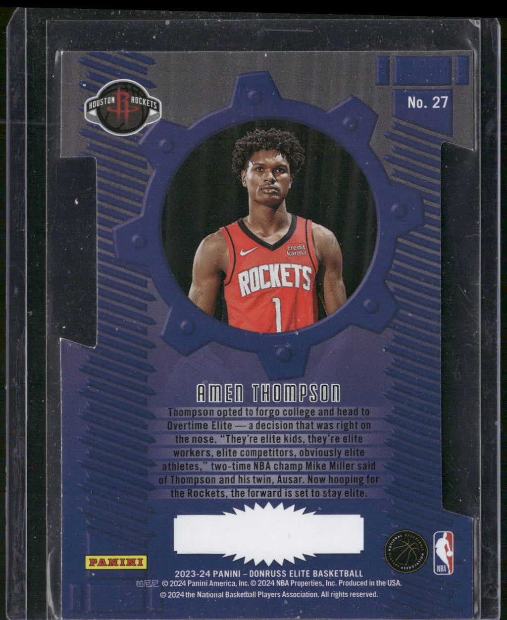 2023-24 Donruss Elite #27 Amen Thompson Craftsmen