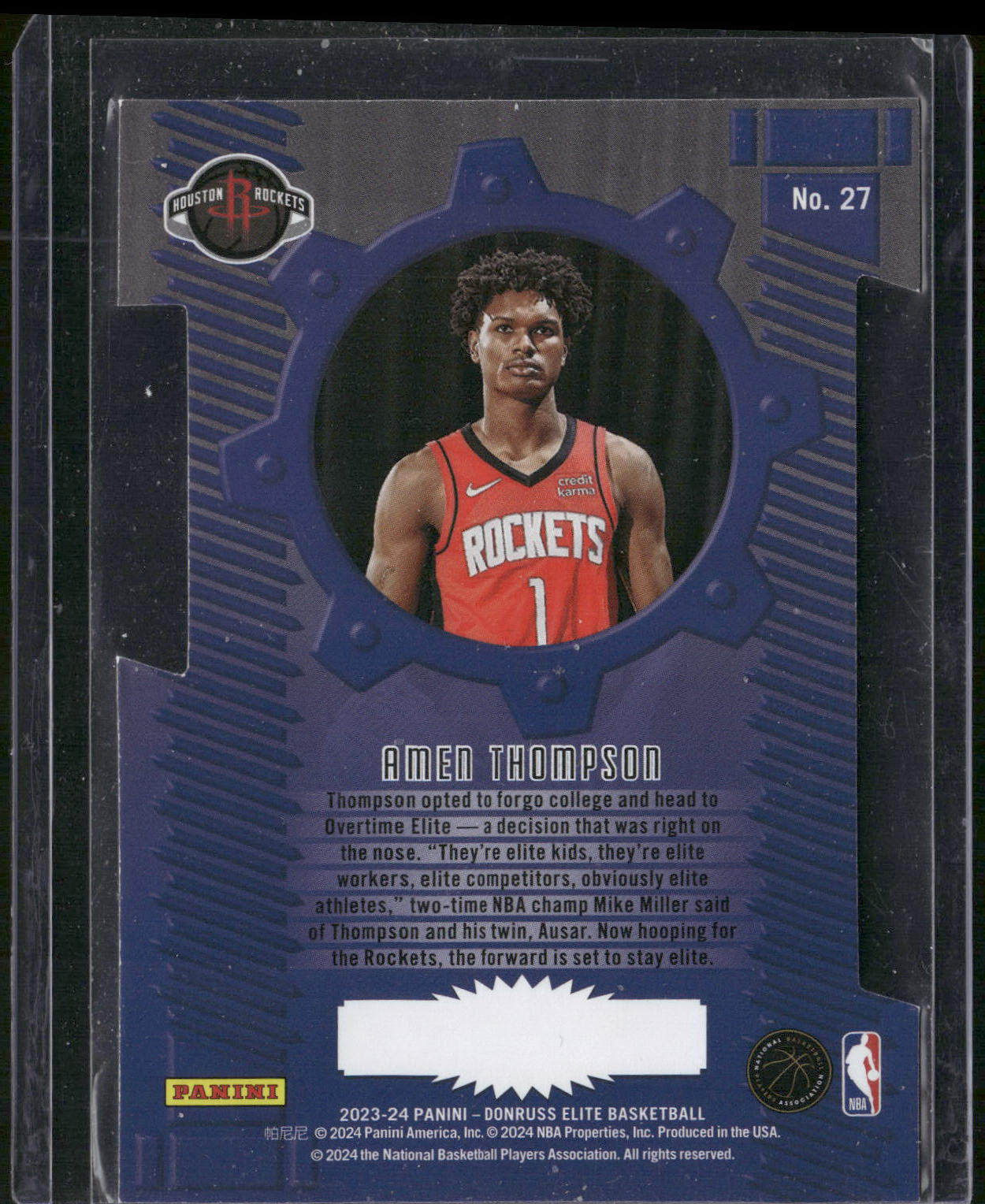 2023-24 Donruss Elite #27 Amen Thompson Craftsmen