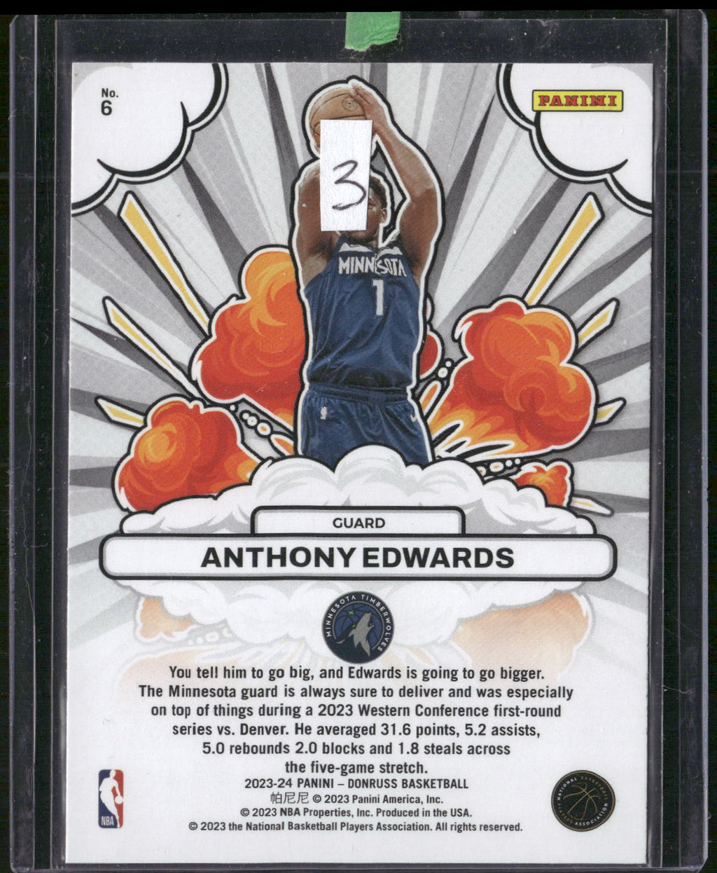 2023-24 Donruss #6 Anthony Edwards Bomb Squad