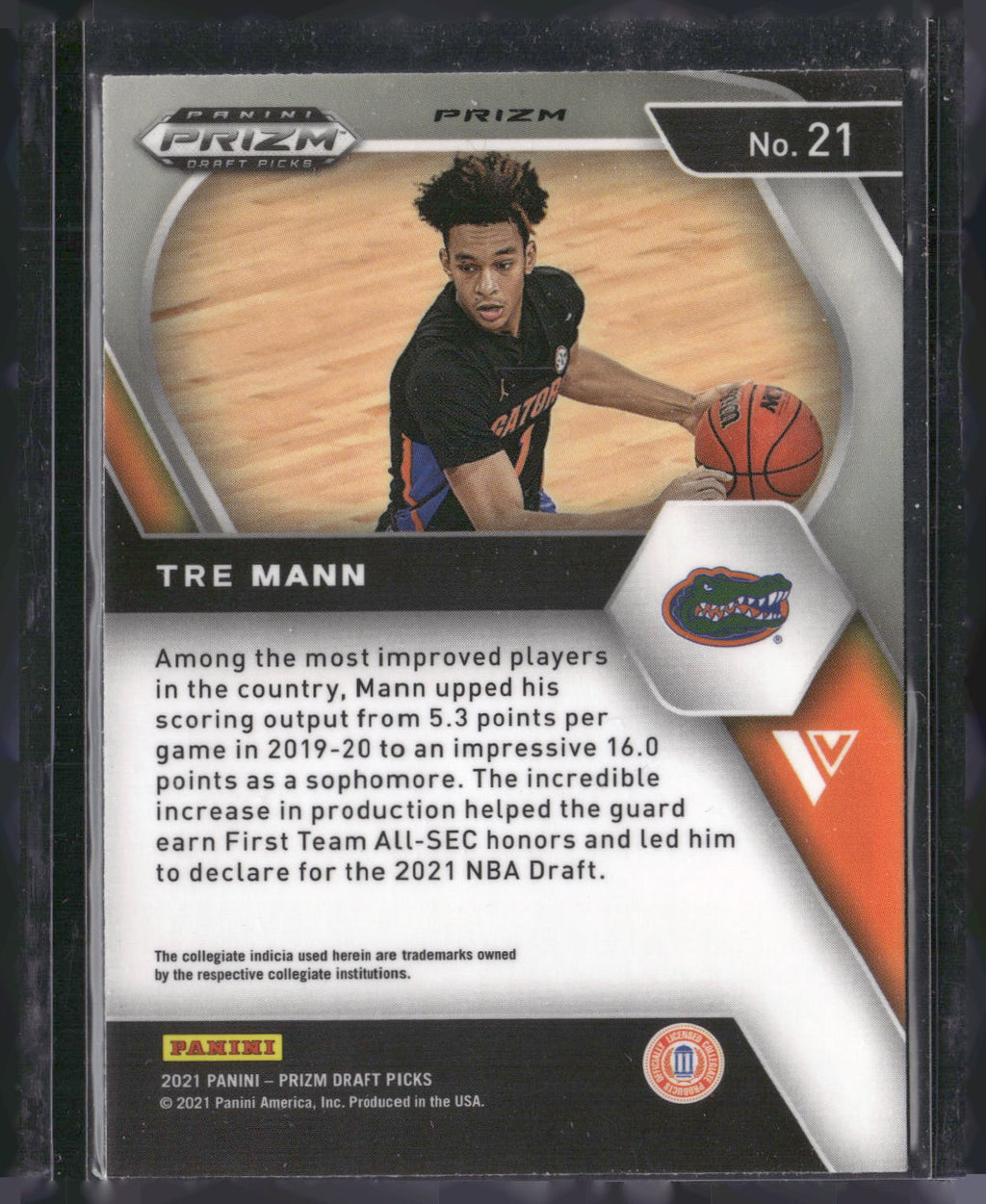 2021 Panini Prizm Draft Picks #21 Tre Mann Ruby Wave