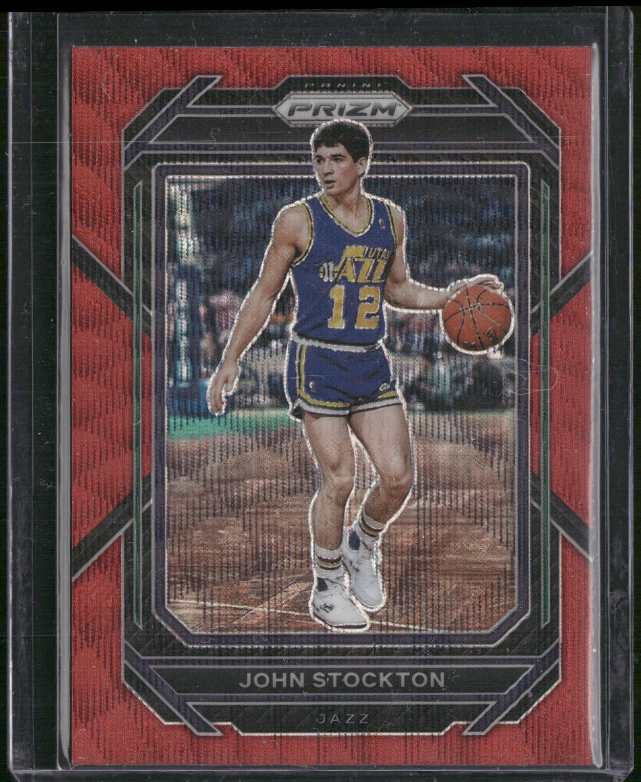 2022-23 Panini Prizm #292 John Stockton Prizms Ruby Wave