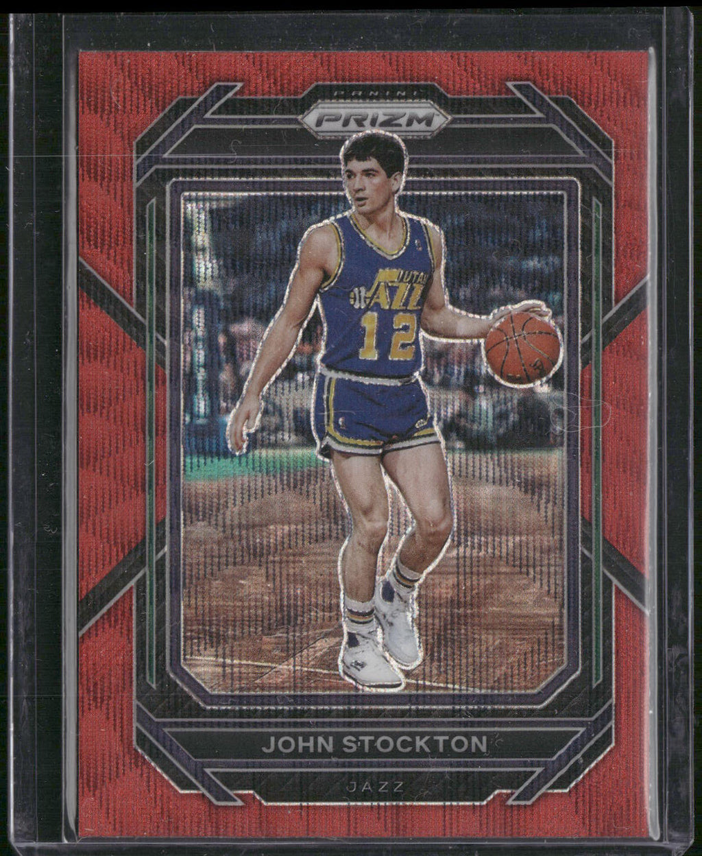 2022-23 Panini Prizm #292 John Stockton Prizms Ruby Wave