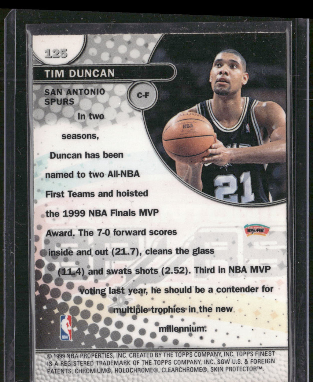 1999-00 Finest #125 Tim Duncan