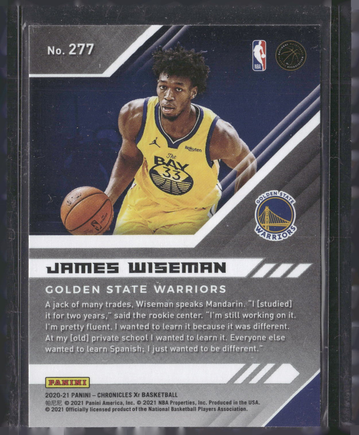 2020-21 Panini Chronicles #277 James Wiseman