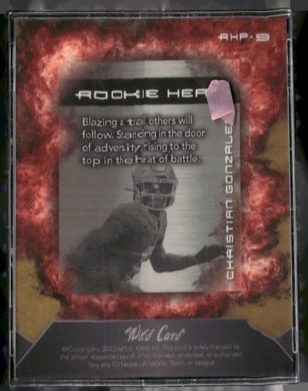 2023 Wild Card Matte - Rookie Heat SP Gold/Red #RHP-9 Christian Gonzalez #/4
