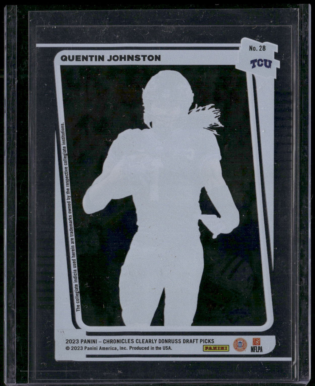 2023 Panini Chronicles Draft Picks #28 Quentin Johnston Clearly Donruss