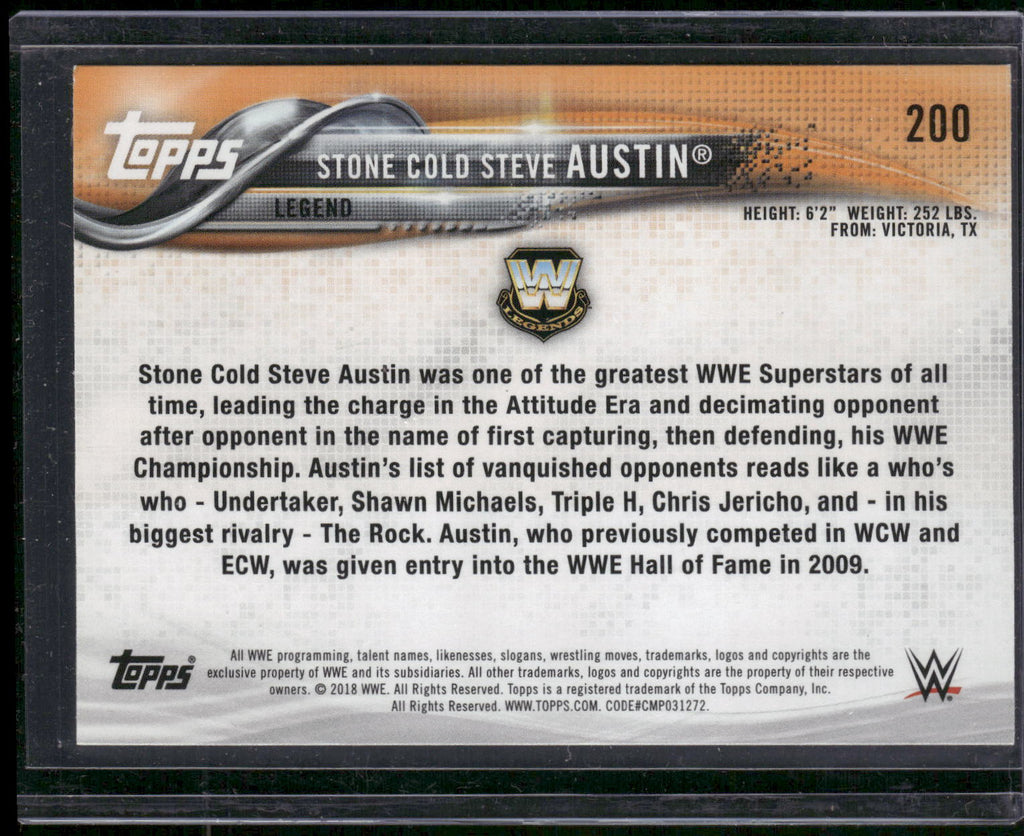 2018 Topps WWE Then Now Forever #200 Stone Cold Steve Austin