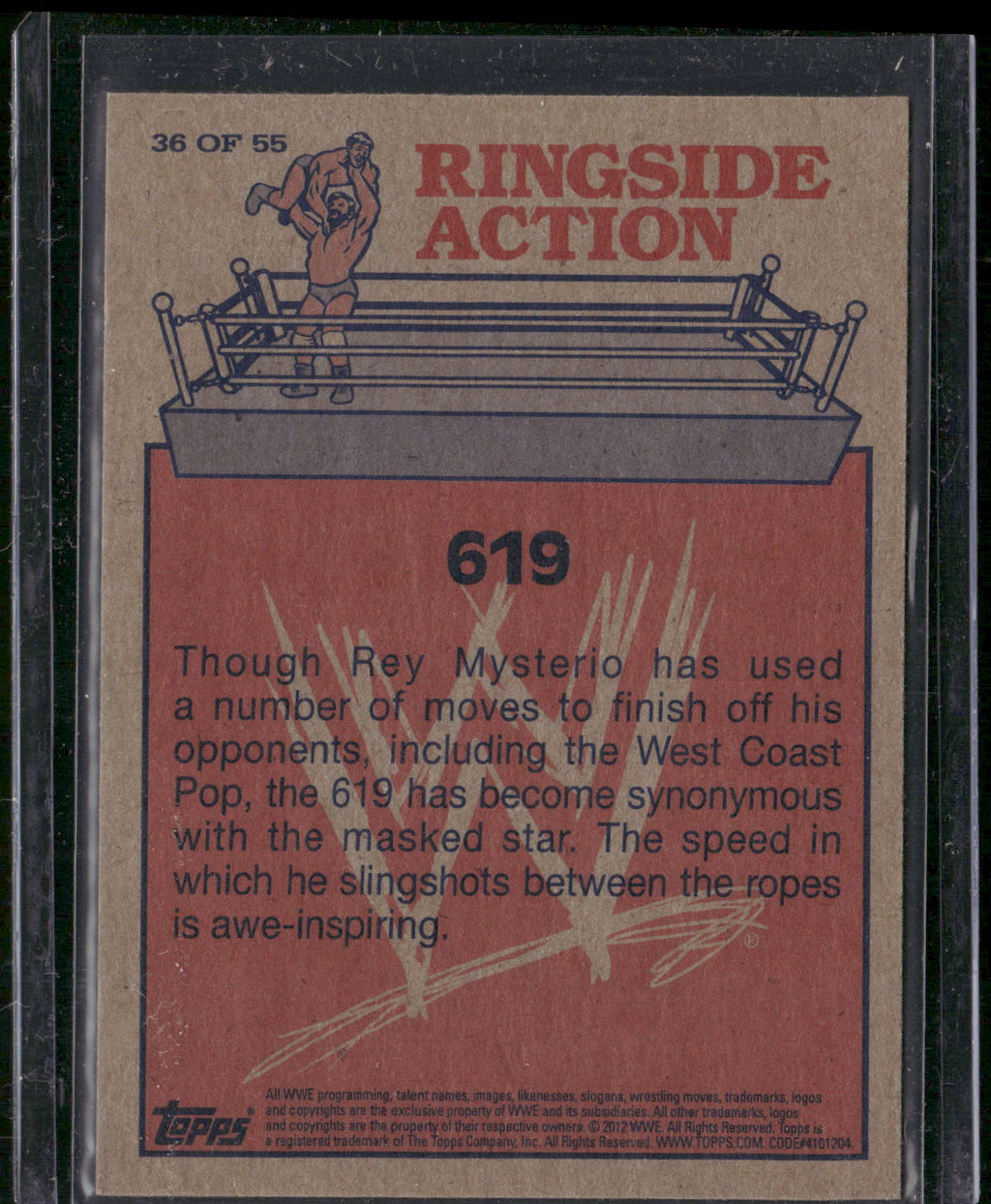 2012 Topps Heritage WWE #36 Rey Mysterio/619 Ringside Action