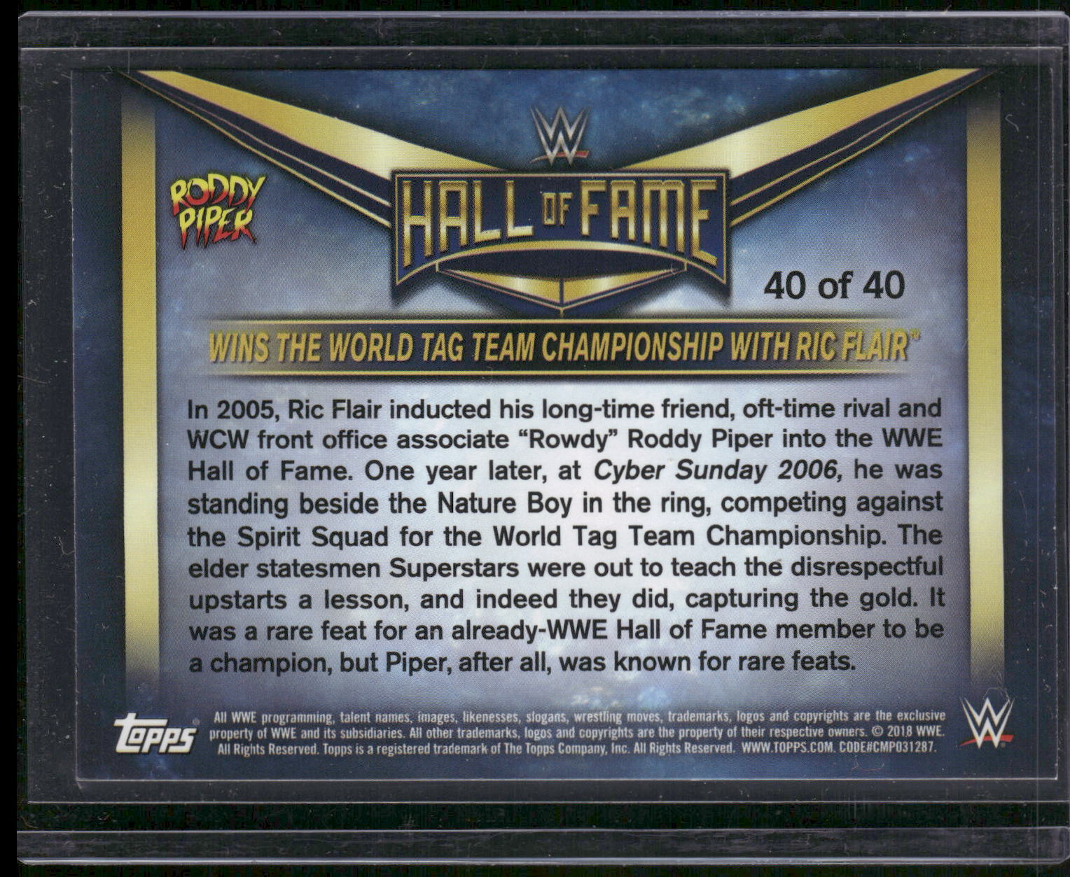 2018 Topps WWE Then Now Forever #40 Wins the World Tag Team Championship