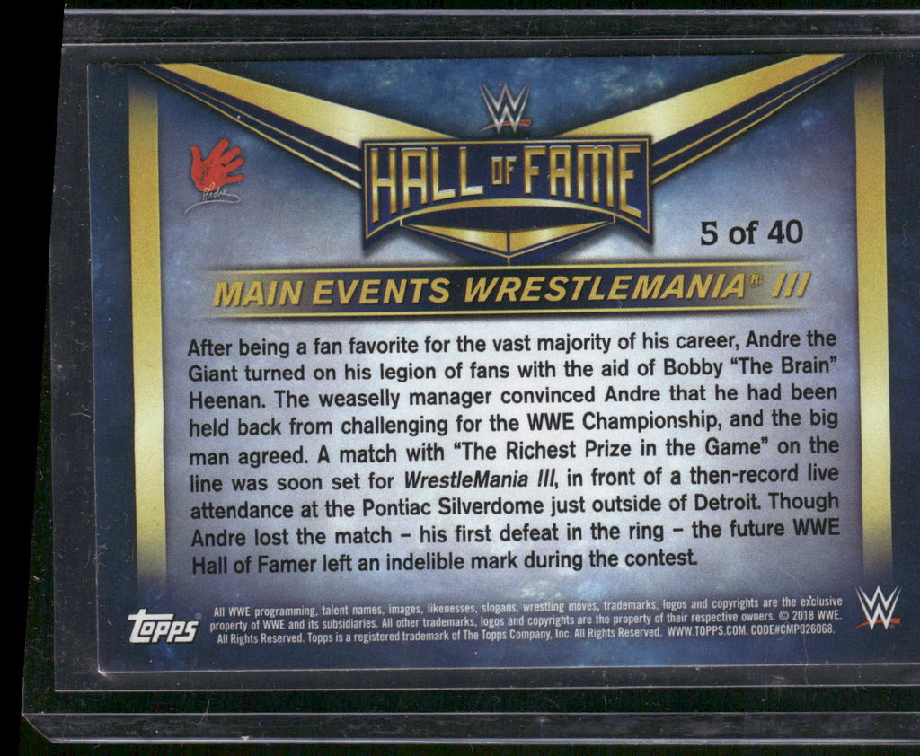 2018 Topps WWE Road To Wrestlemania #5 Andre the Giant - Main Events