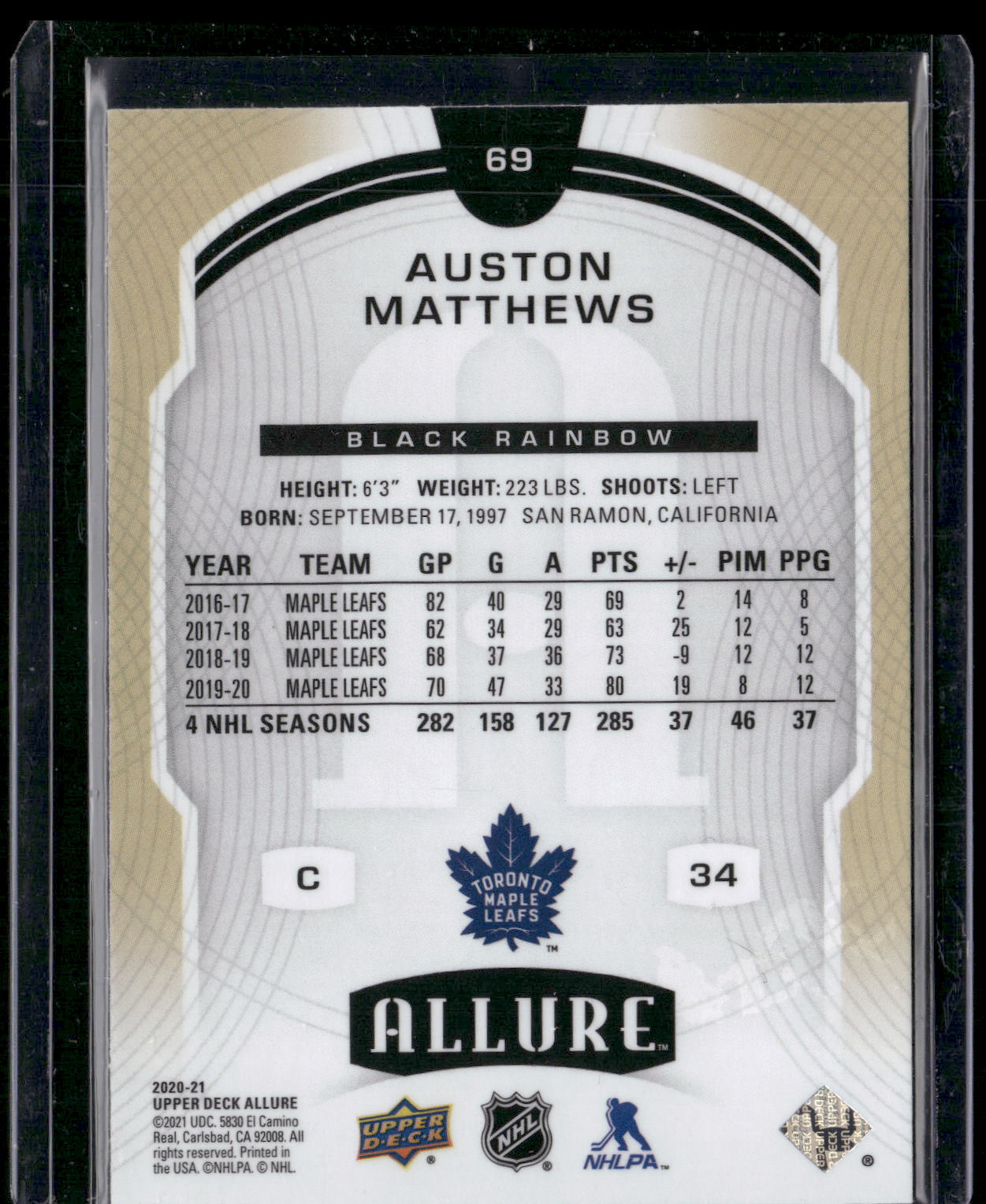 2020-21 Upper Deck Allure #69 Auston Matthews Steel