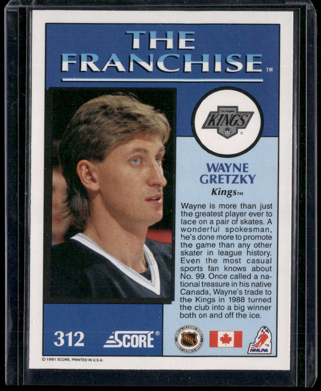 1991-92 Score Canadian English #312 Wayne Gretzky