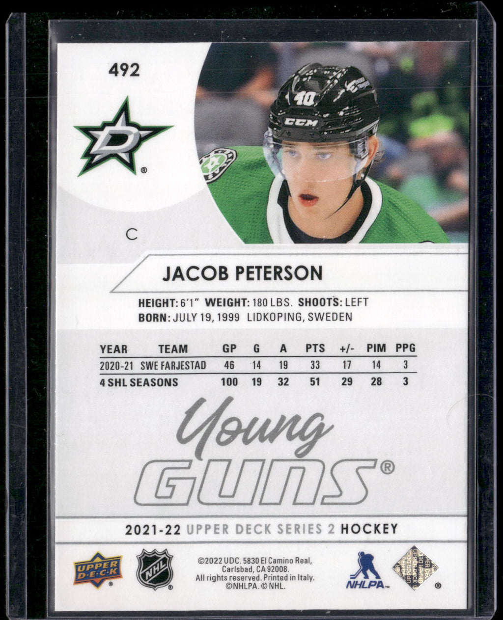 2021-22 Upper Deck #492 Jacob Peterson