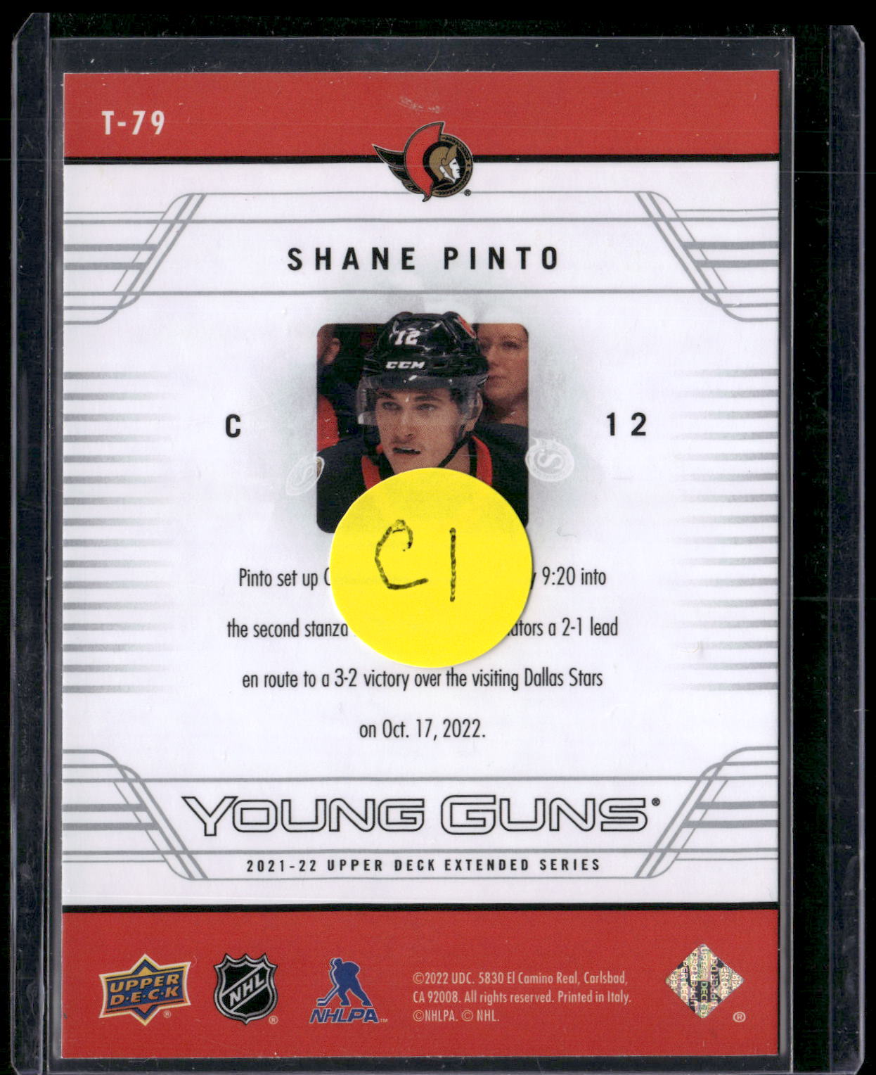 2021-22 Upper Deck #T-79 Shane Pinto 2006-07 Upper Deck Retro