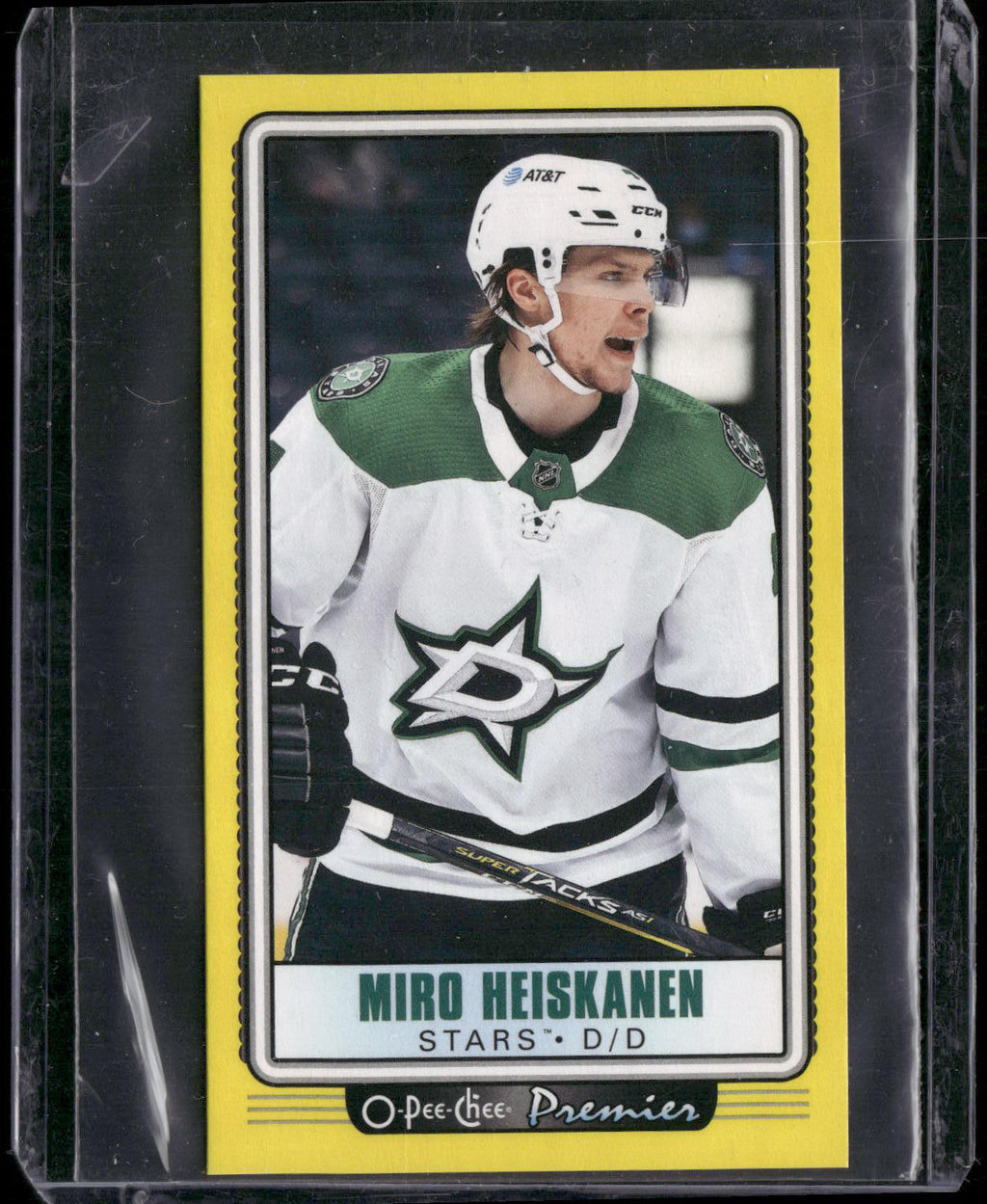 2021-22 O-Pee-Chee #P-13 Miro Heiskanen Premier-Tallboys-Yellow-Border