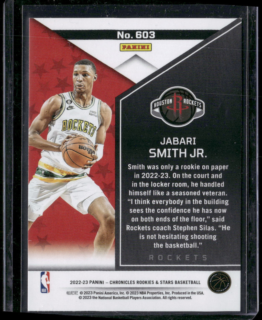 2022-23 Panini Chronicles #603 Jabari Smith Jr.