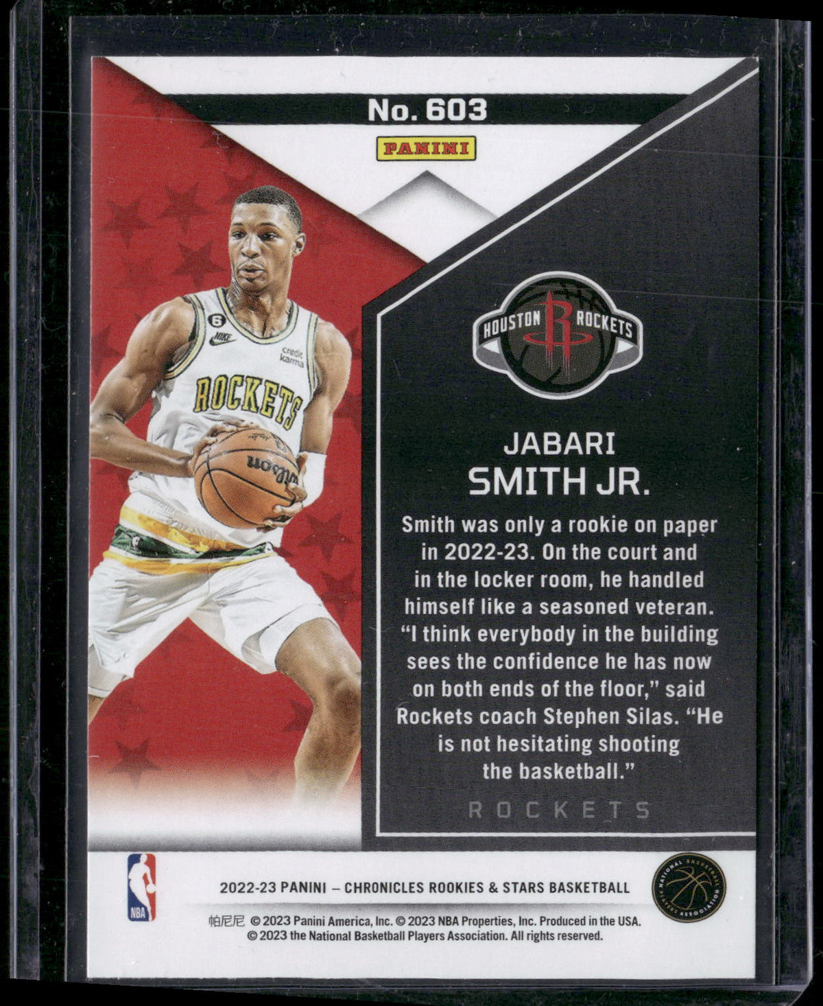 2022-23 Panini Chronicles #603 Jabari Smith Jr.