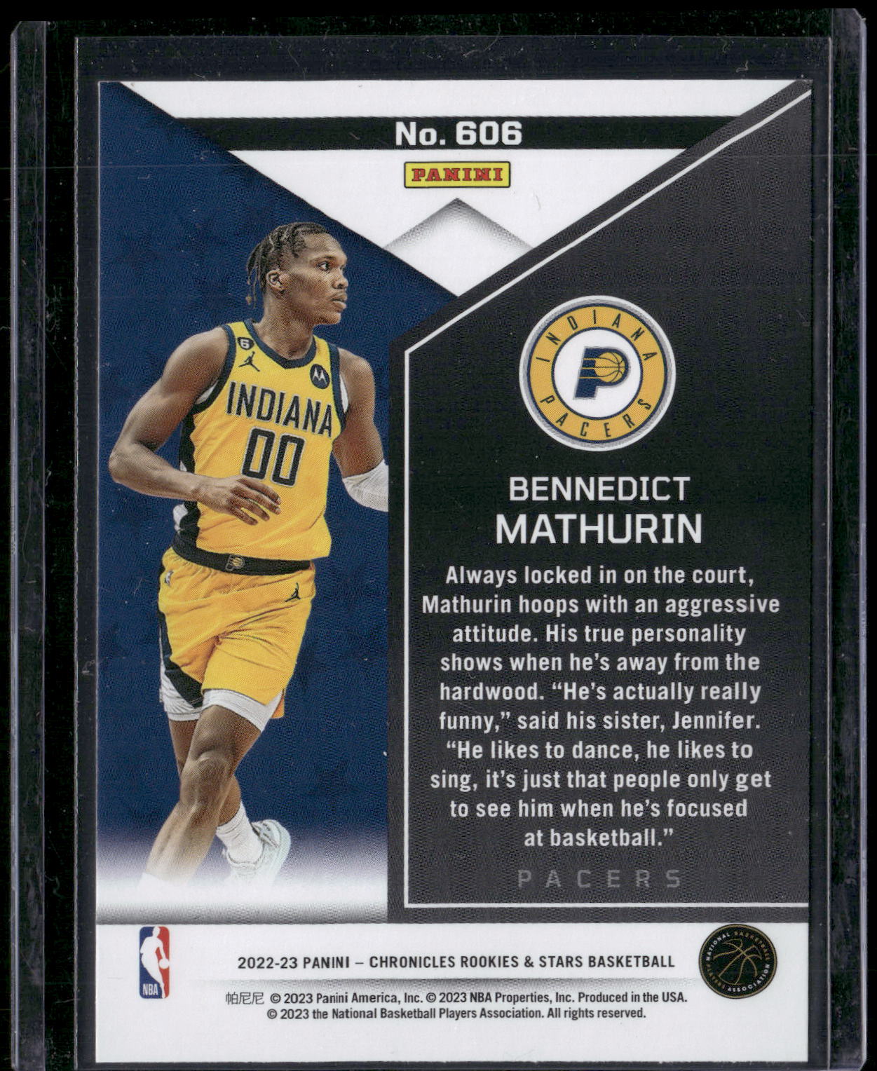 2022-23 Panini Chronicles #606 Bennedict Mathurin