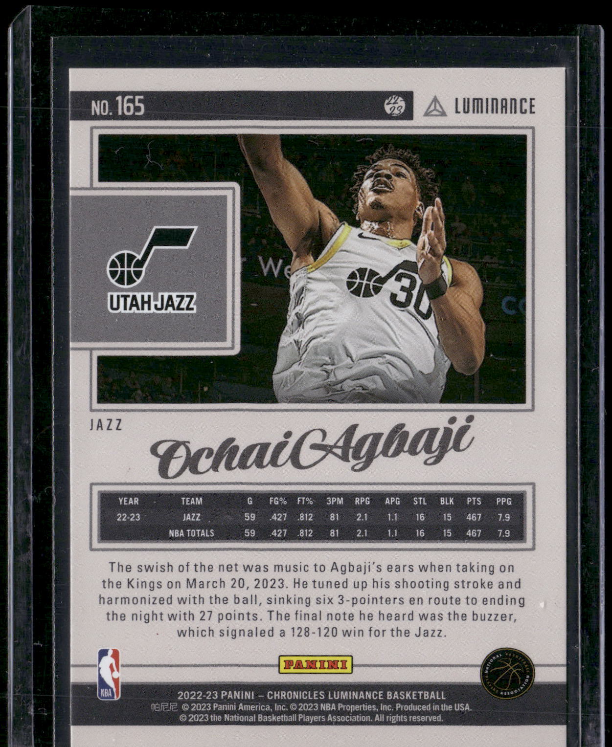 2022-23 Panini Chronicles #165 Ochai Agbaji Pink