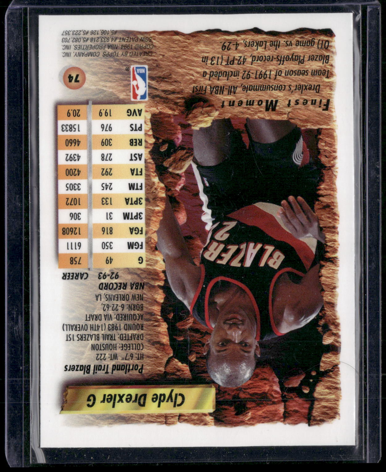 1993-94 Finest #74 Clyde Drexler