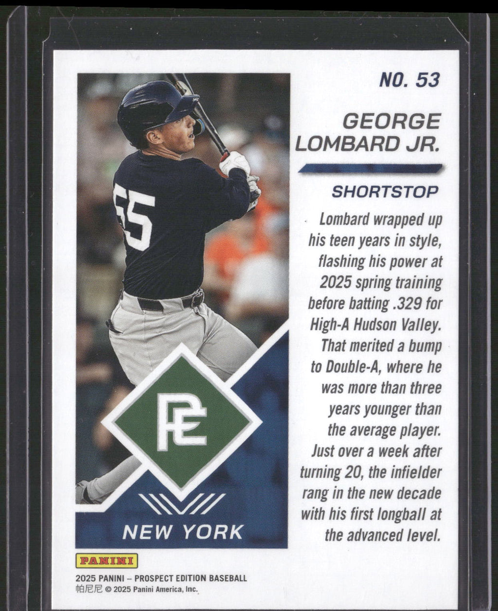 2025 Panini Prospect Edition #53 George Lombard Jr.
