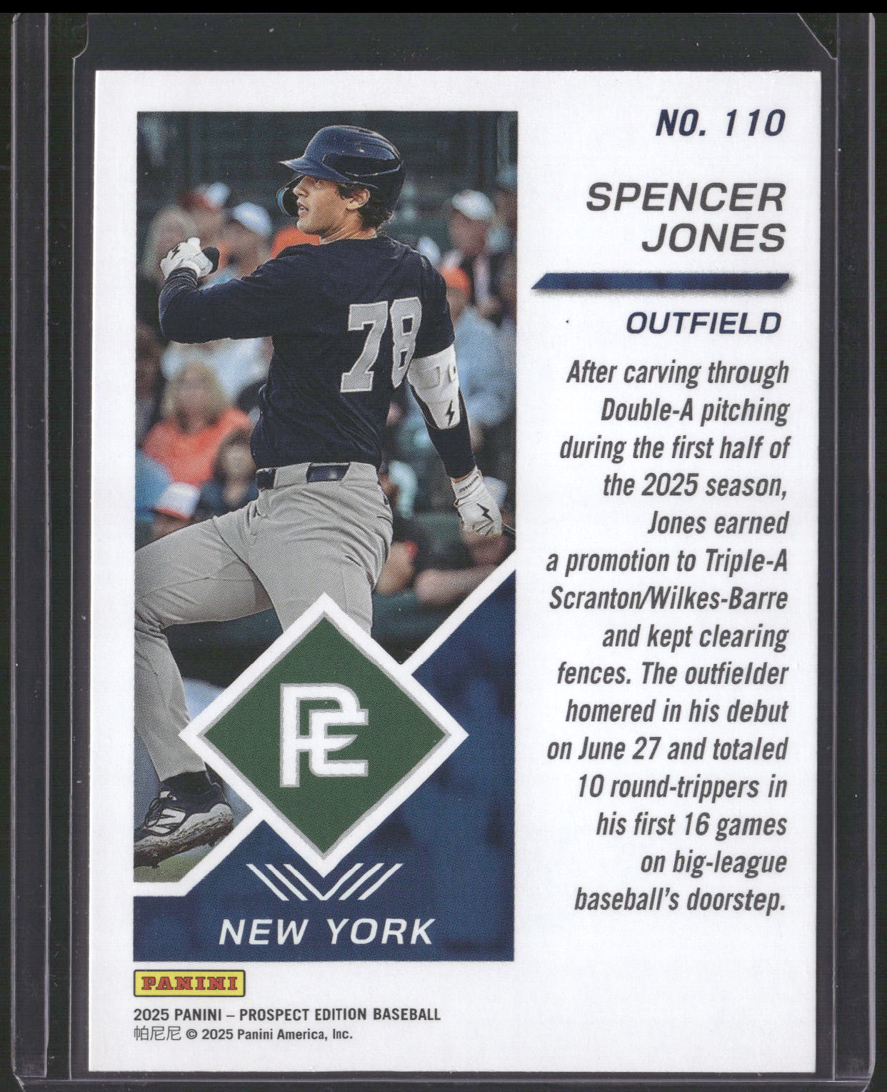 2025 Panini Prospect Edition #110 Spencer Jones