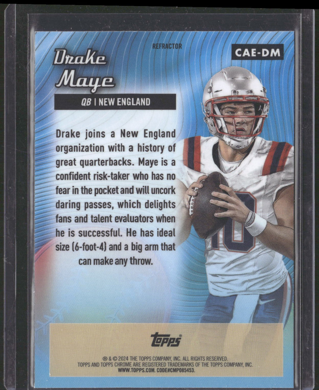 2024 Topps Chrome #CAE-DM Drake Maye Chrome All-Etch Refractor