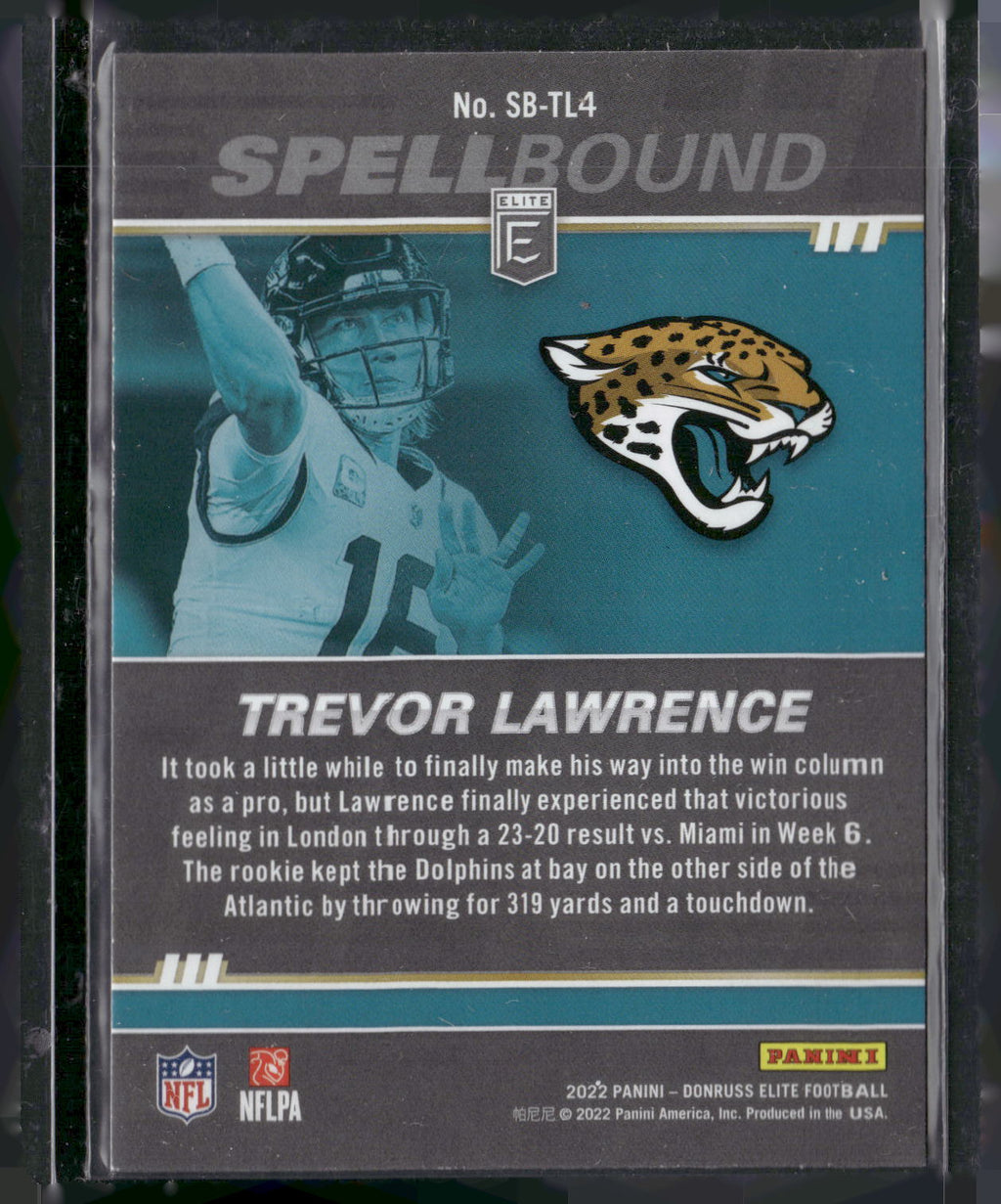 2022 Donruss Elite #SB-TL4 Trevor Lawrence Spellbound Green