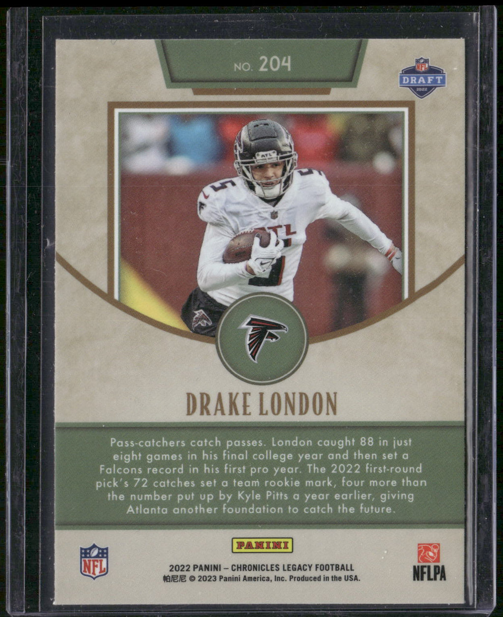 2022 Panini Chronicles #204 Drake London 2022 Panini Legacy Update